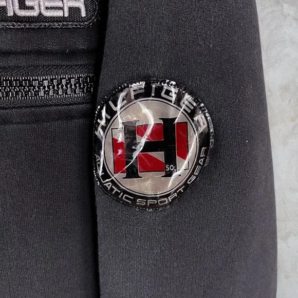 Vintage Black Tommy Hilfiger Sweatshirt 1/4 Zip Mens XL - Picture 4 of 6